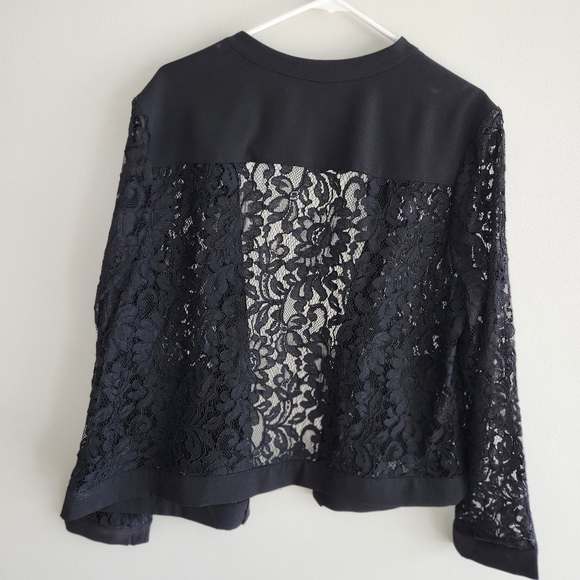 Alfani Black Lace Bomber Jacket - Picture 2 of 4